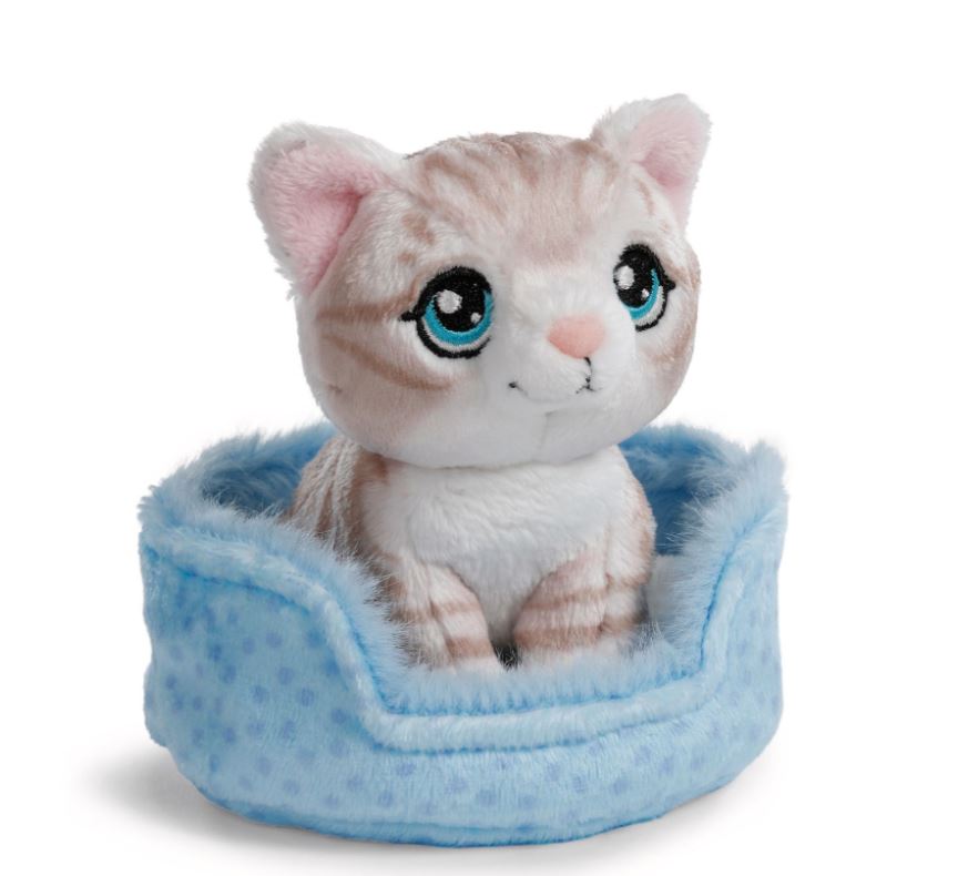 Nici Sleeping Pets Katze grau getigert im blauen Körbchen - Bild 2