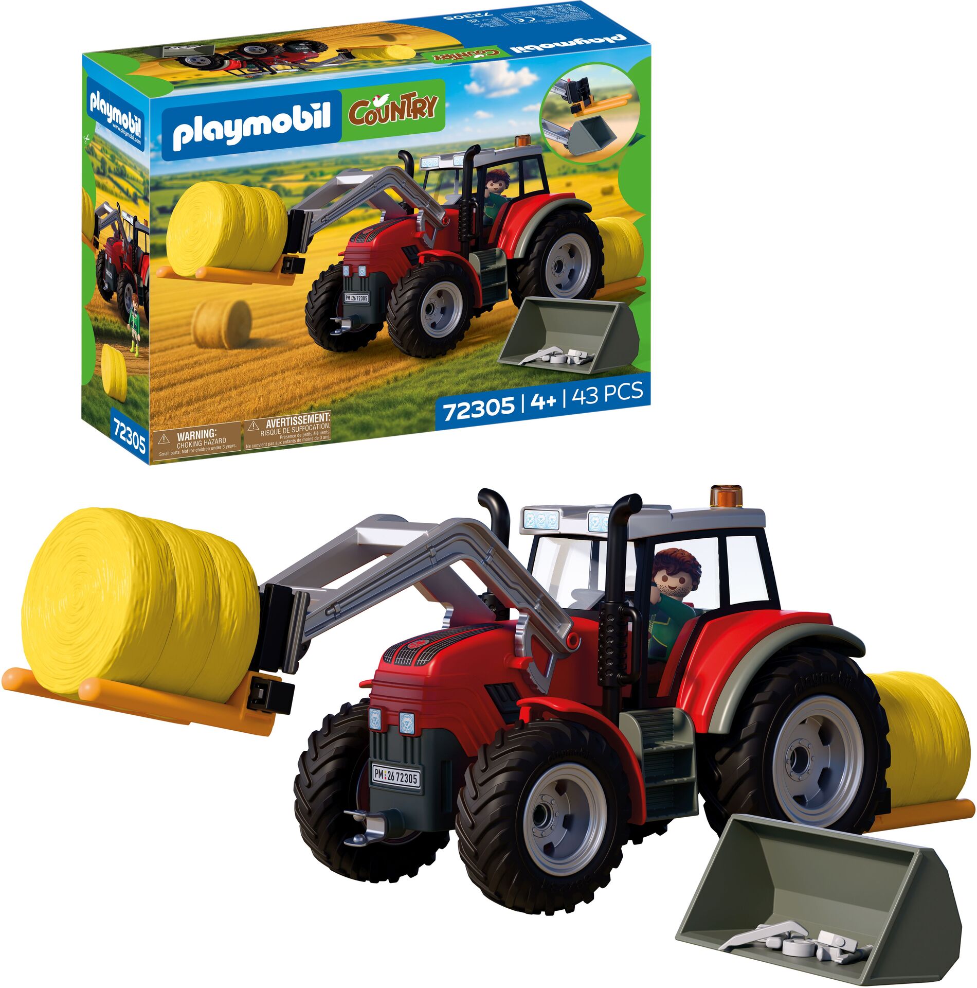 PLAYMOBIL Grosser Traktor mit Heuballen 72305 - Bild 7