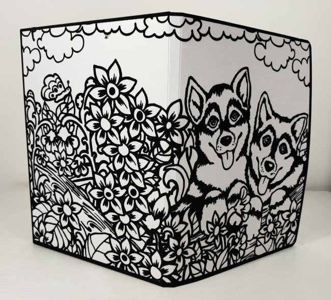 TataRuga Samtbild zum Ausmalen, Mappe Huskys - Bild 1