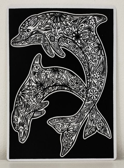 TataRuga Samtbild zum Ausmalen A3 Delfine - Bild 1