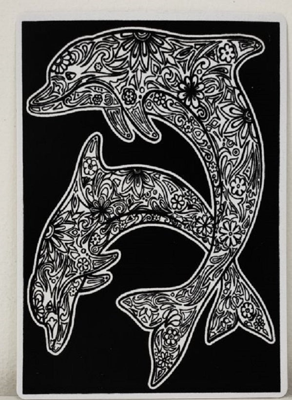 TataRuga Samtbild zum Ausmalen A4 Delfine - Bild 1