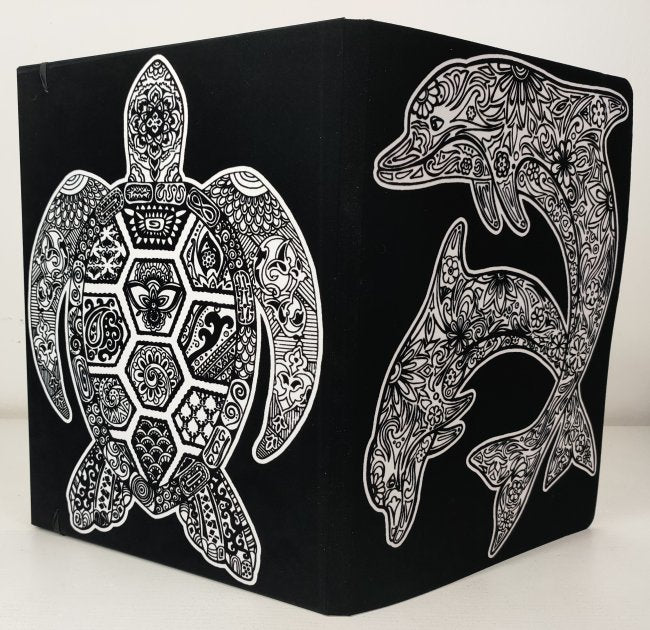 TataRuga Samtbild zum Ausmalen, Mappe Delfine und Schildkröte - Bild 1
