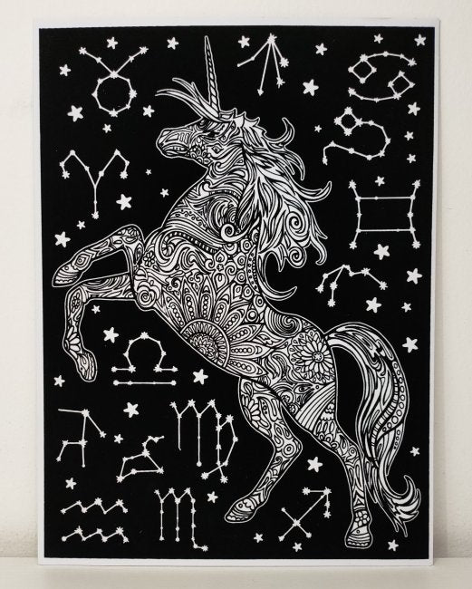 TataRuga Samtbild zum Ausmalen A3 Einhorn - Bild 1