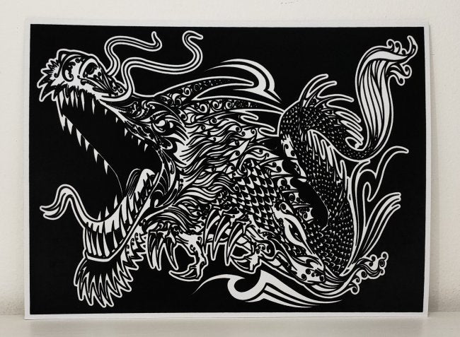 TataRuga Samtbild zum Ausmalen A3 Drache - Bild 1