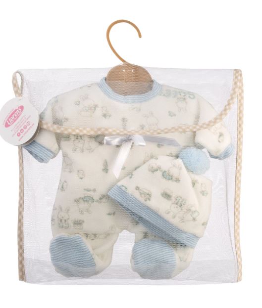 Llorens Babypuppe Pyjamaset Häschen blau 32cm - Bild 2