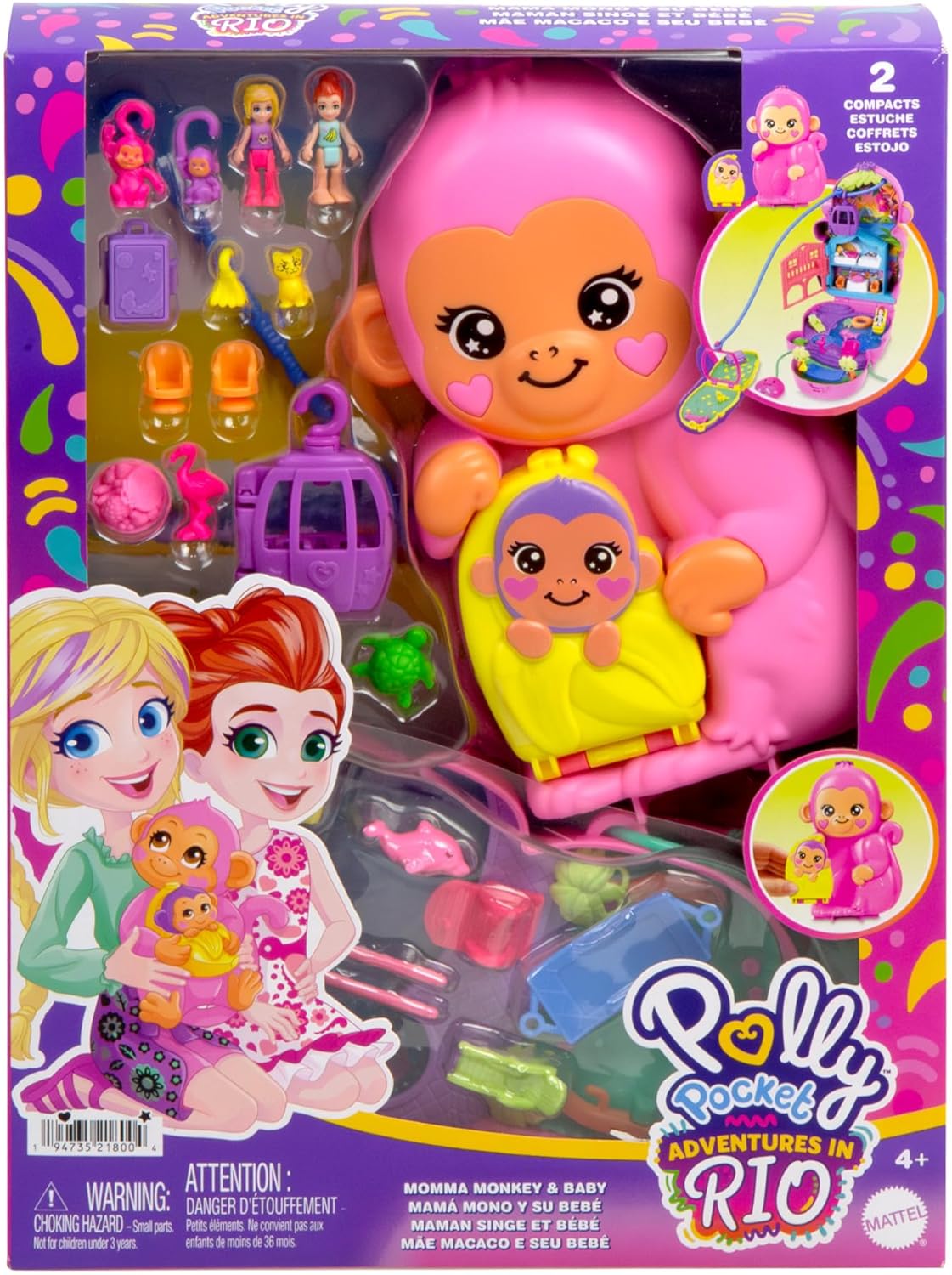 Polly Pocket Schatulle Affenmama und Baby - Bild 6