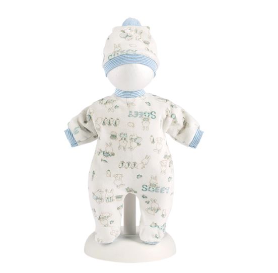 Llorens Babypuppe Pyjamaset Häschen blau 32cm - Bild 1