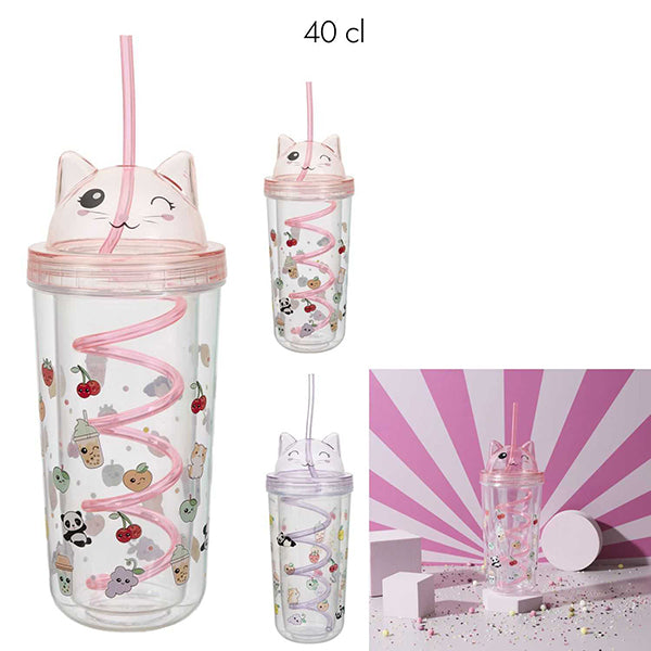 Kawaii Becher ToGo Katze 400ml - Bild 1