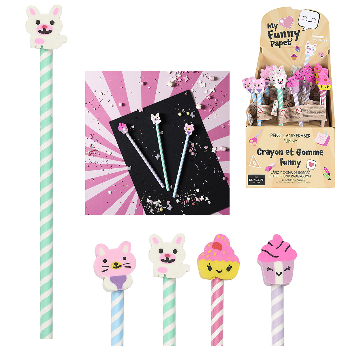 Kawaii Bleistift mit Radierer - Bild 1