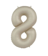Folienballon Zahl 8 Creamy Latte