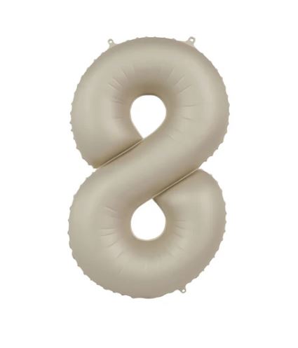 Folienballon Zahl 8 Creamy Latte - Bild 1