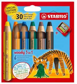 Stabilo Woody 3in1 Malstift 6er Tiger