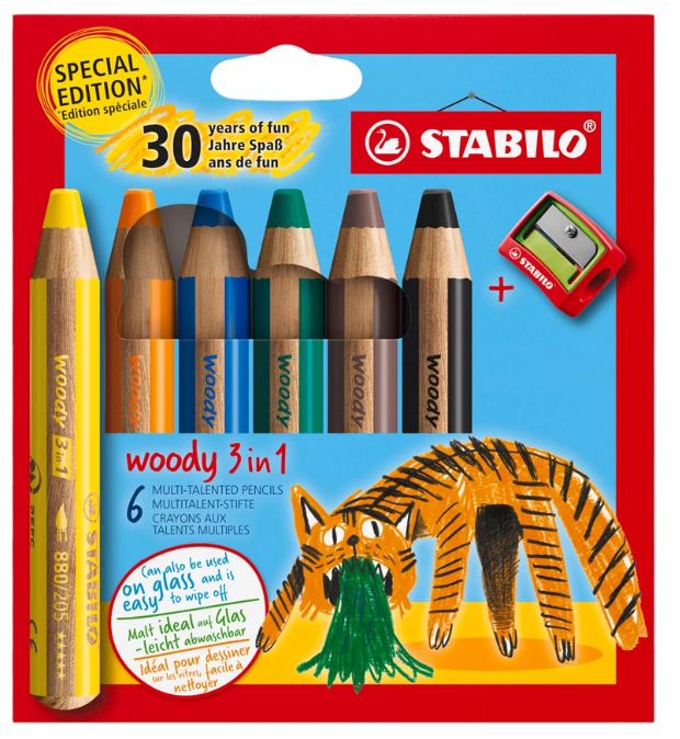 Stabilo Woody 3in1 Malstift 6er Tiger - Bild 1