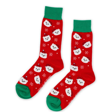 Socken mit Weihnachtsmotiven Eisbär Gr. 35 - 40