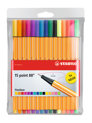 Stabilo point 88 15er Etui (inkl. Neon)