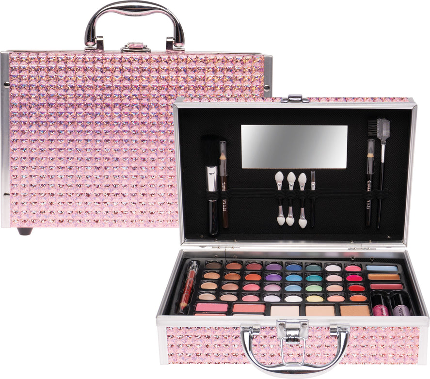 Kosmetikkoffer rosa Glitzer gross