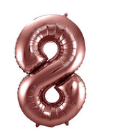 Folienballon Zahl 8 bronze 86cm