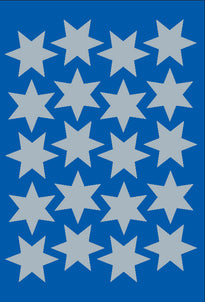 Herma Sticker Sterne silber 21mm