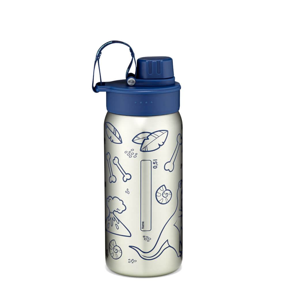 Ergobag Trinkflasche Edelstahl blau Dino - Bild 2