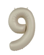 Folienballon Zahl 9 Creamy Latte