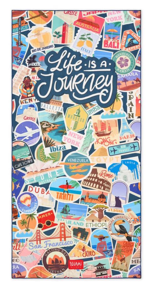Legami Strandtuch Travel Stickers 85 x 180cm - Bild 1