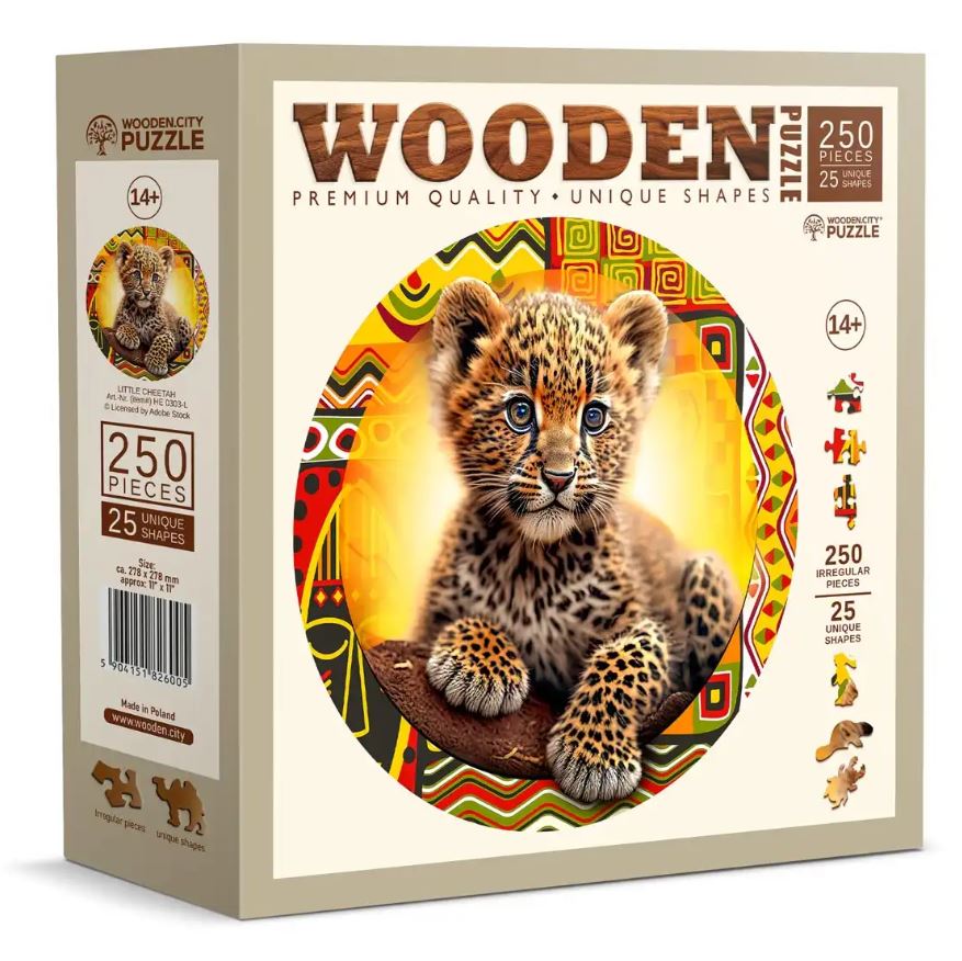 Puzzle Holz L Cute little Leopard 250 Teile - Bild 1
