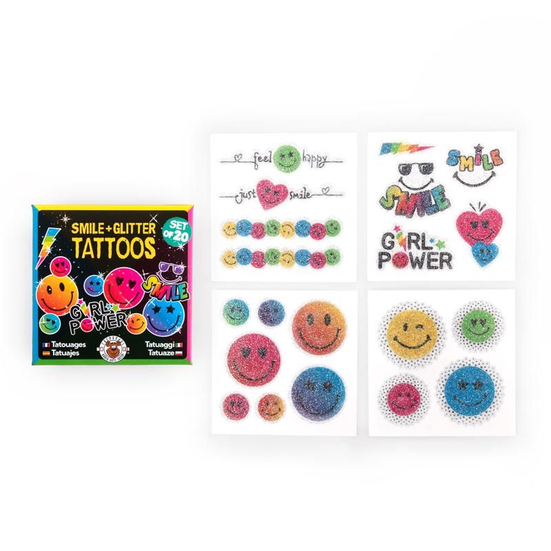 TRENDHAUS® Glitzer-Tattoos Smile Motive - Bild 1