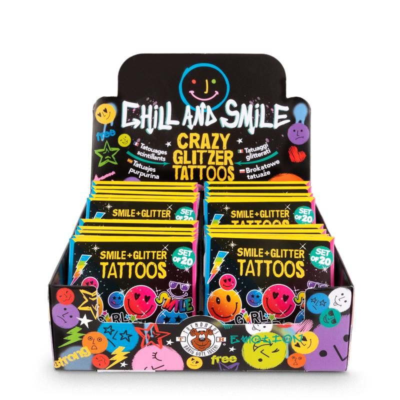 TRENDHAUS® Glitzer-Tattoos Smile Motive - Bild 2
