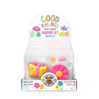 Good Feeling Radierer-Set Blume Schmetterling