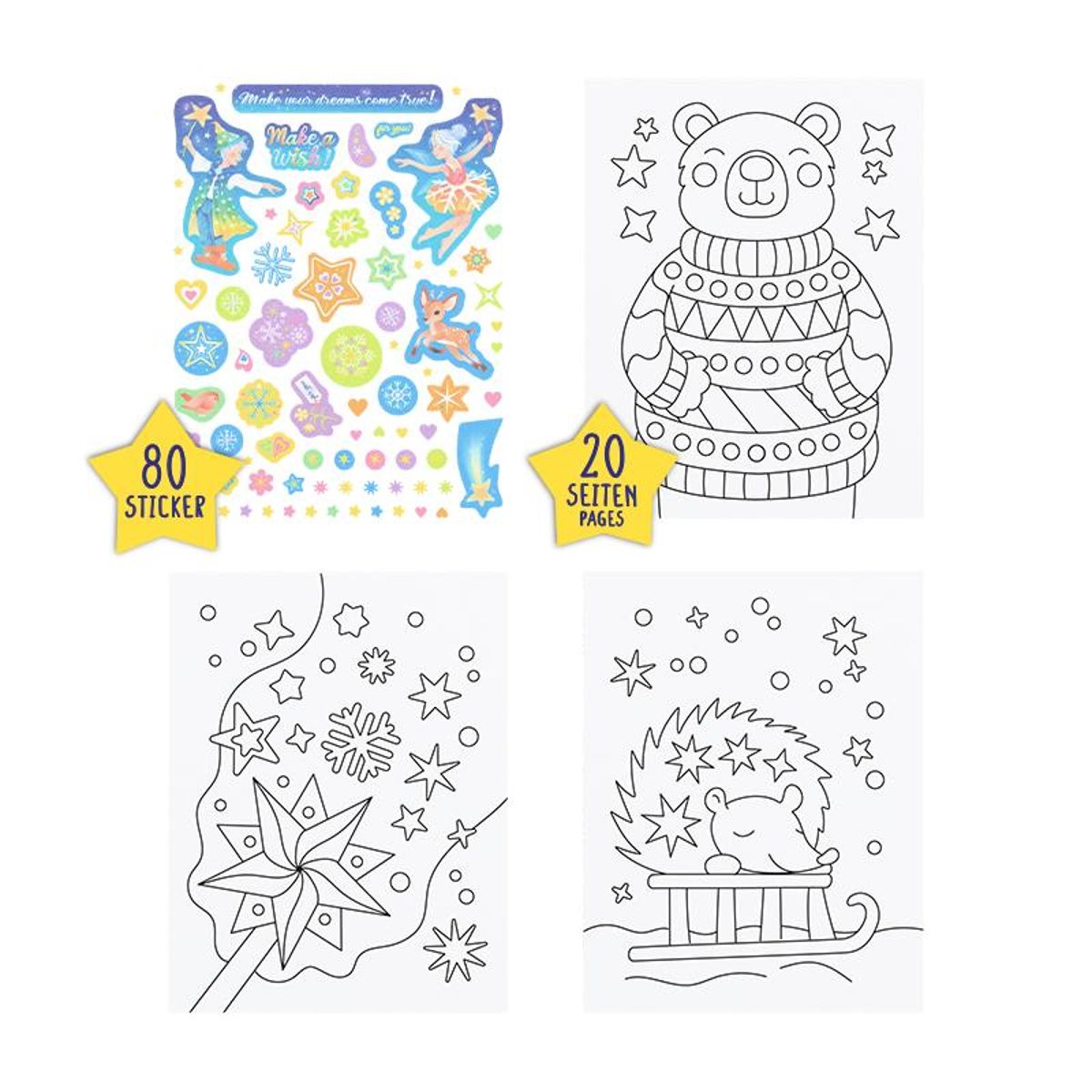 Make a Wish Malbuch mit Glitzer-Stickern - Bild 2