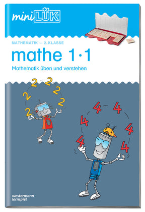 miniLÜK Heft mathe 1·1, Titelseite mit jonglierendem Roboter