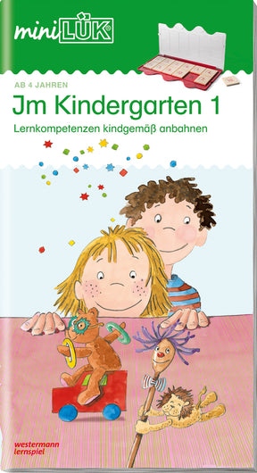 Cover miniLÜK Heft Im Kindergarten 1 mit zwei Kindern
