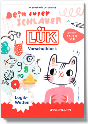 Cover LÜK Vorschulblock Logik-Welten mit Katze und Logikmotiven