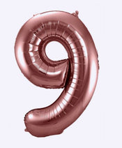 Folienballon Zahl 9 bronze 86cm