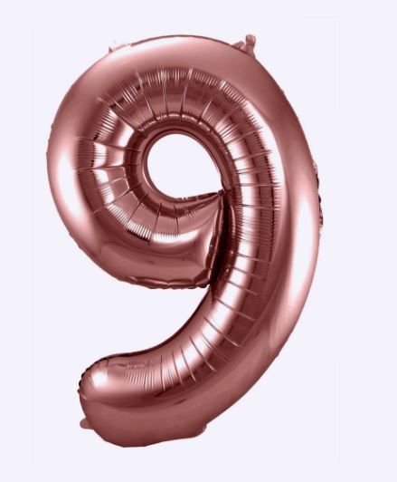 Folienballon Zahl 9 bronze 86cm - Bild 1