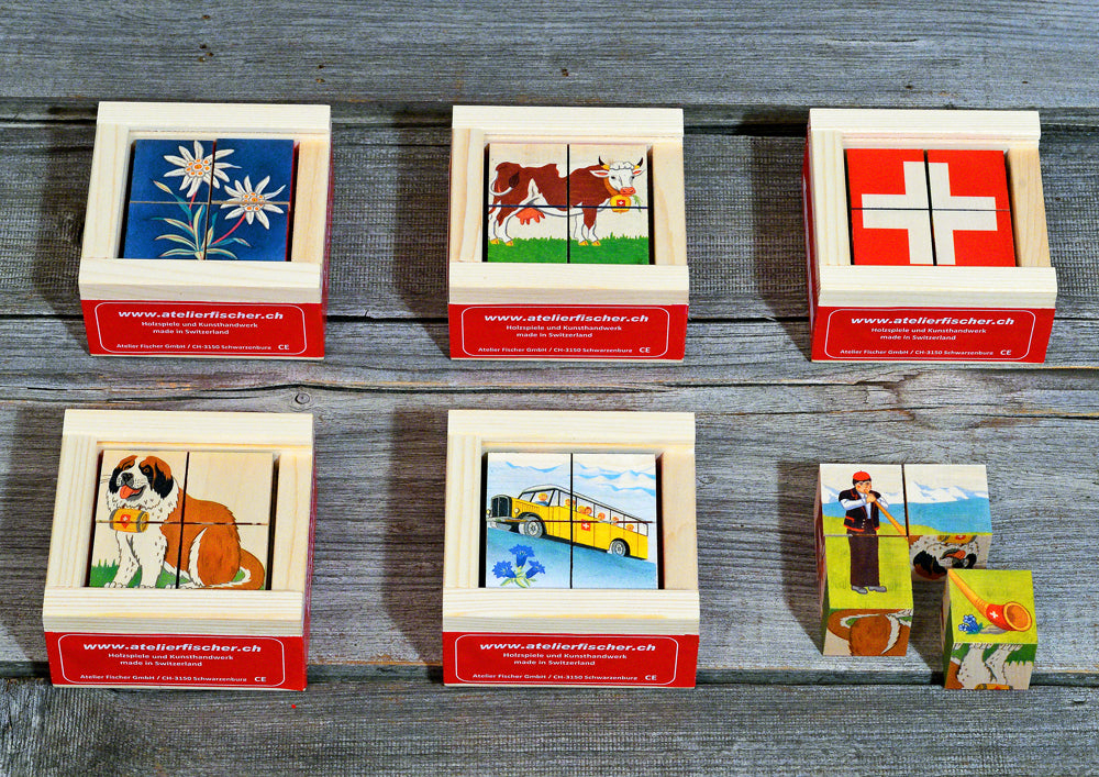 Klötzlipuzzle mini Swiss 4-teilig 25mm - Bild 1
