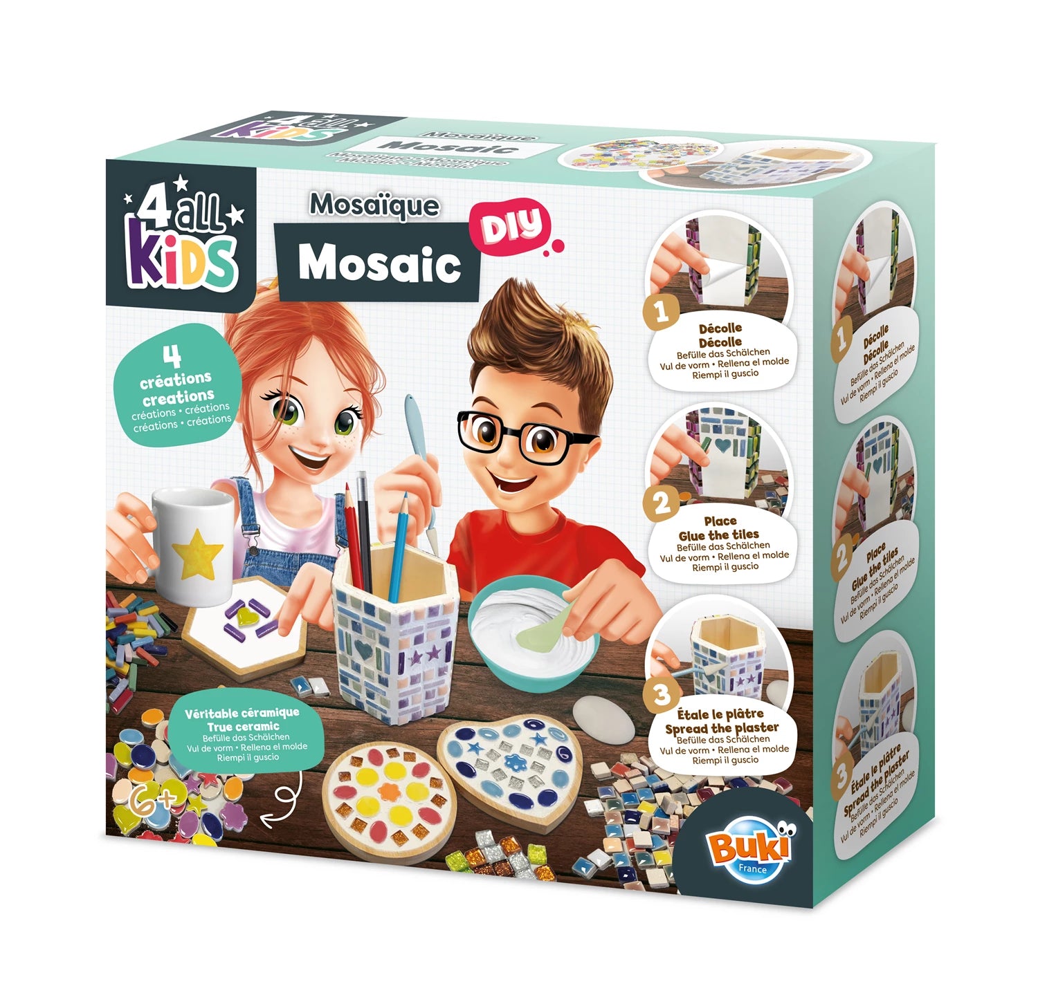 Buki 4 all Kids Mosaik DIY Stiftehalter und Untersetzer - Bild 1