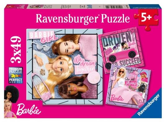 Puzzle 3x49 Teile Barbie Inspiriere die Welt! 05.684 - Bild 1