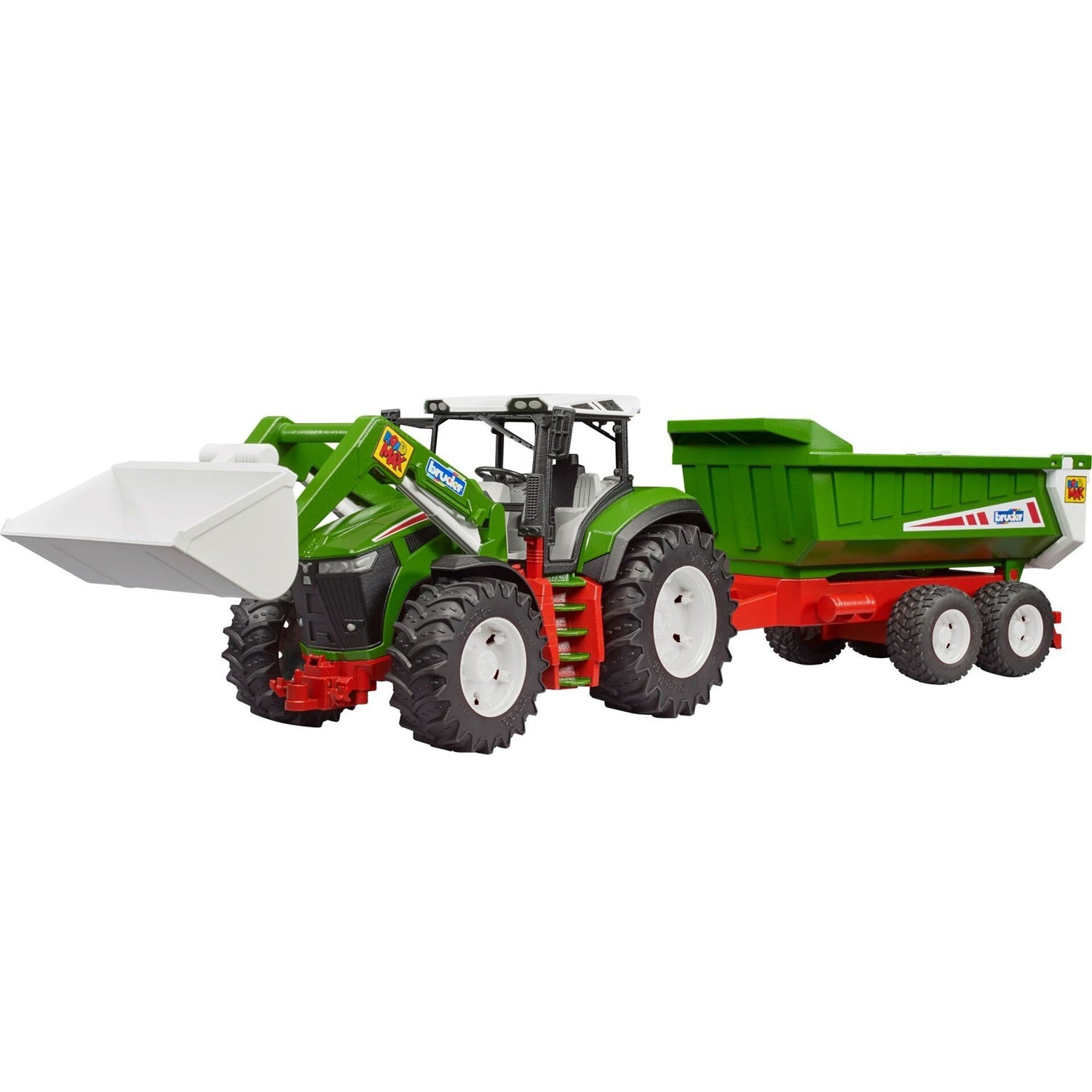 Bruder 03452 ROADMAX Traktor mit Frontlader + Kippanhänger 03452 - Bild 1