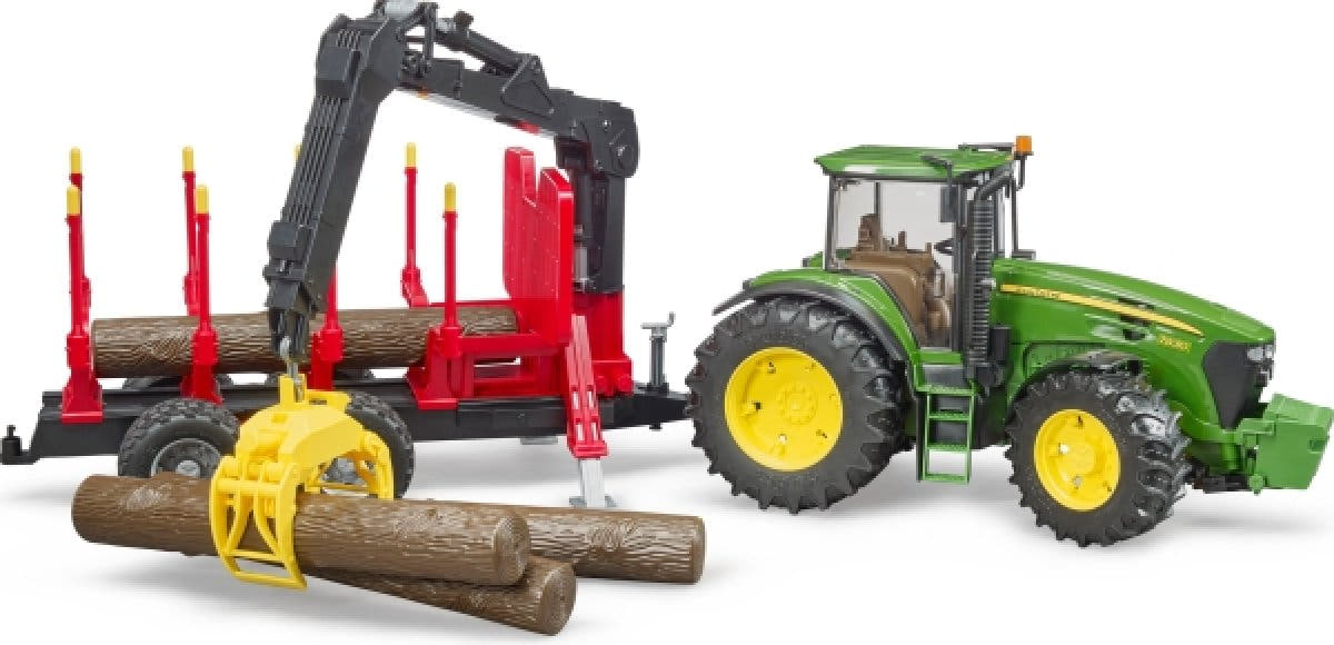 Bruder 07930 John Deere  mit Rückeanhänger und Zubehör - Bild 1