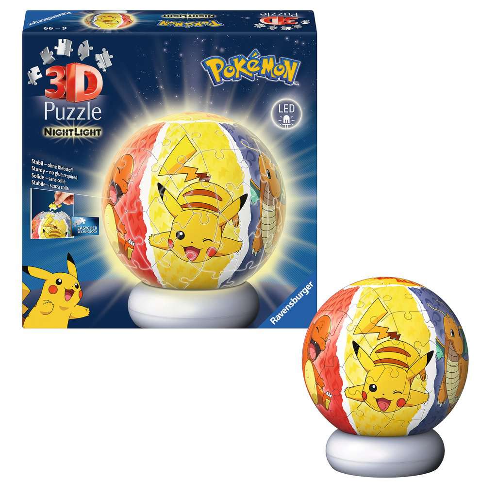 Puzzle 3D Ball 72 Teile:  Puzzle-Ball Nachtlicht Pokémon 08.053 - Bild 3