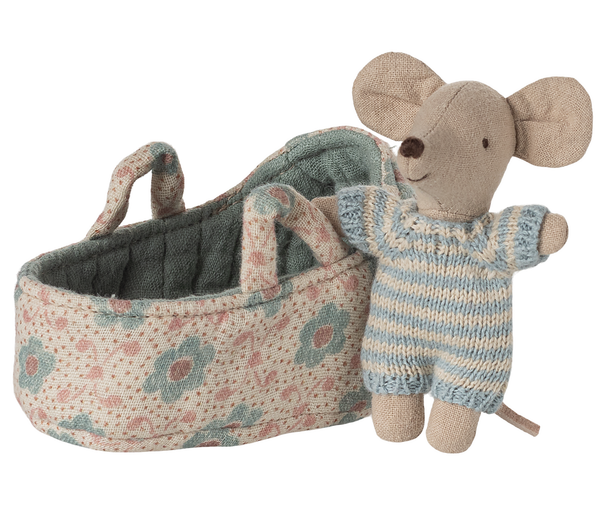 Maileg Baby-Maus in der Tragetasche – Blau - Bild 1