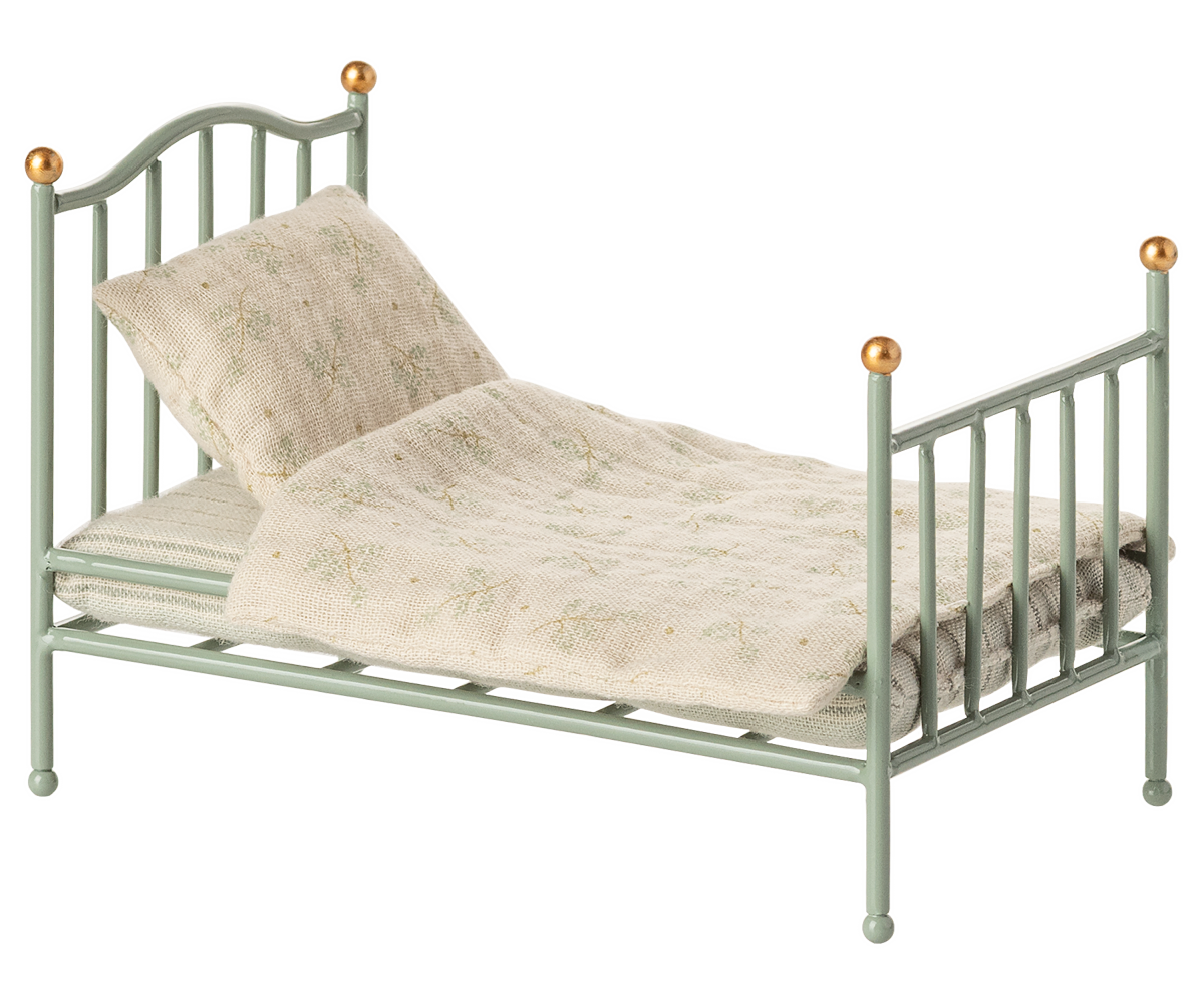 Maileg Vintage-Einzelbett für Mäuse – Mint - Bild 1