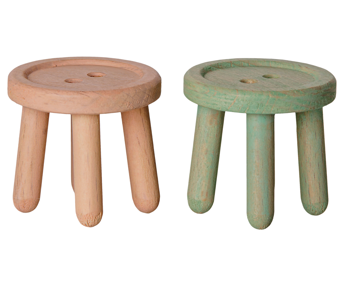 Maileg Hocker-Set für Mäuse – 2 Stück, Light Rose/Light Mint - Bild 1