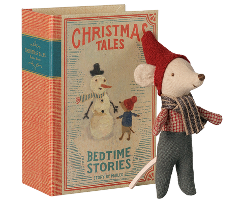 Buch «Christmas Tales» mit der Weihnachts-Baby-Maus mit roter Zipfelmütze
