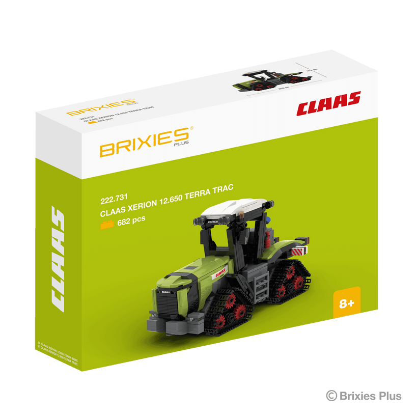 Verpackung BRIXIES Plus 222.731 CLAAS Xerion 12.650 TERRA TRAC, 682 Teile, ab 8 Jahren, Modell 23,8 cm lang