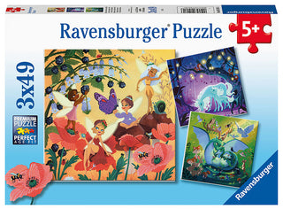 Puzzle Einhorn, Drache und Fee 3x49  05.181