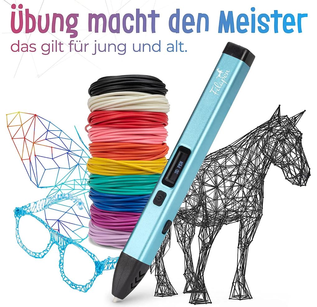 Filapen® Premium 3D Stift mit 10 Filamenten und Etui - Bild 4