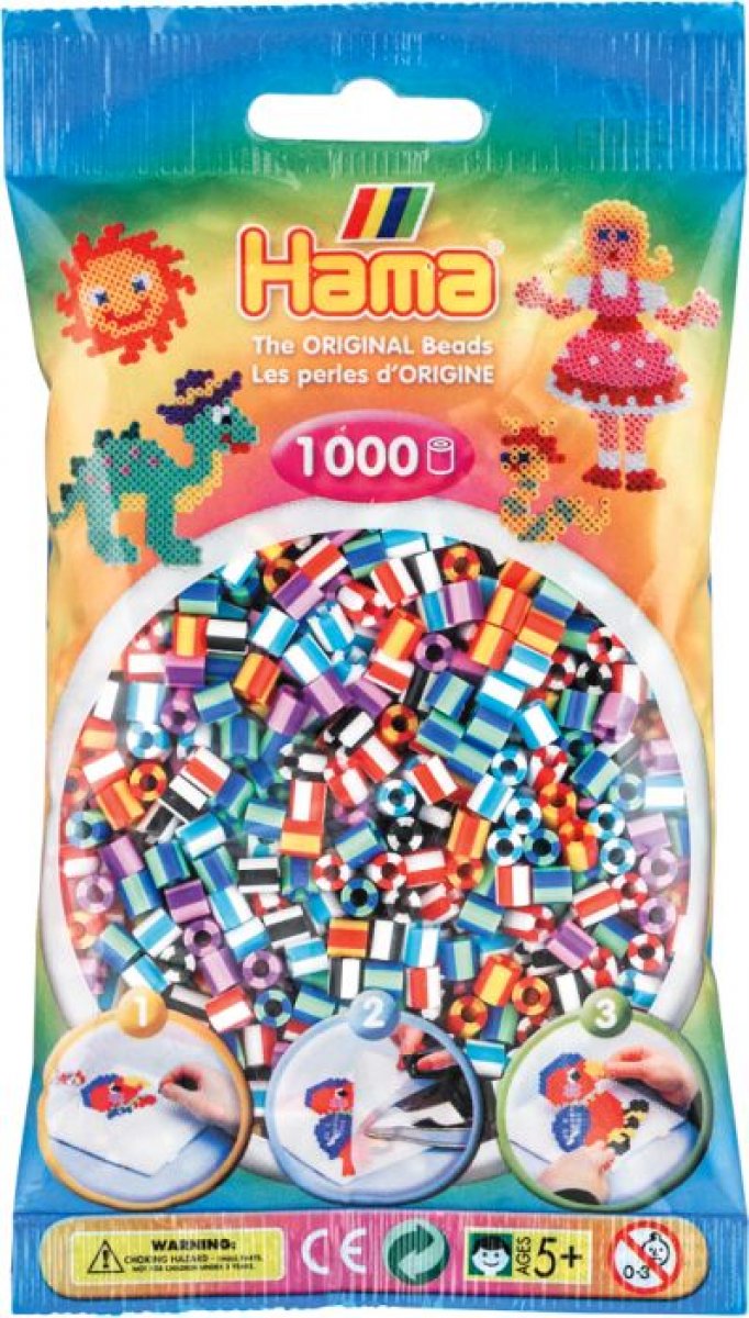 HAMA Perlen gestreift gemischt 1000 St. - Bild 1