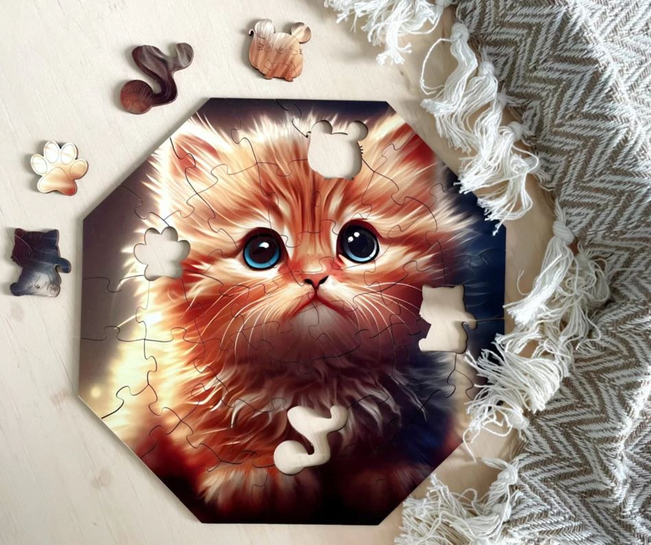 Puzzle Holz Cali Katze 46 Teile - Bild 3